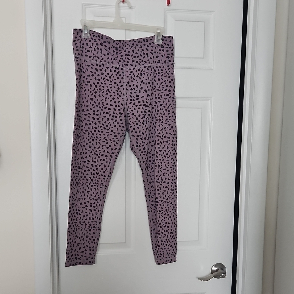ZYIA Womens Lavender Spotted Leggings